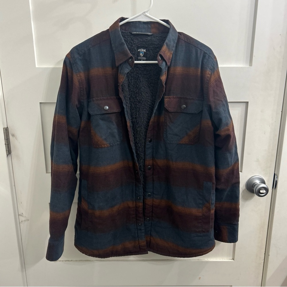 Kuhl Men's Plaid Shirt Jacket - Blue and Brown